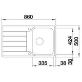 BLANCO CLASSIMO 45 S-IF Edelstahl Bürstfinish mit Ablauffernbedienung reversibel 525330