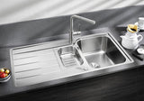 BLANCO CLASSIMO 6 S-IF Edelstahl Bürstfinish mit Ablauffernbedienung mit Schale Edelstahl reversibel 525329