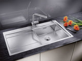 BLANCO DIVON II 5 S-IF Edelstahl Seidenglanz mit Ablauffernbedienung Becken rechts 521660