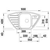 BLANCO LANTOS 9 E-IF Edelstahl Bürstfinish mit Ablauffernbedienung 516277