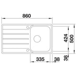 BLANCO LEMIS 45 S-IF Edelstahl Bürstfinish mit Ablauffernbedienung reversibel 523031