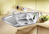 BLANCO TIPO 9 E Edelstahl Naturfinish mit Ablauffernbedienung 526338