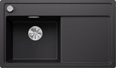 BLANCO ZENAR 45 S-F SILGRANIT mit Ablauffernbedienung ohne Zubehör Becken links schwarz 526040