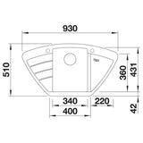 BLANCO ZIA 9 E SILGRANIT mit Ablauffernbedienung vulkangrau 527394