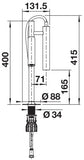 BLANCO CHOICE LUNEOO-S metallische Oberfläche Hochdruck Edelstahl gebürstet 527977