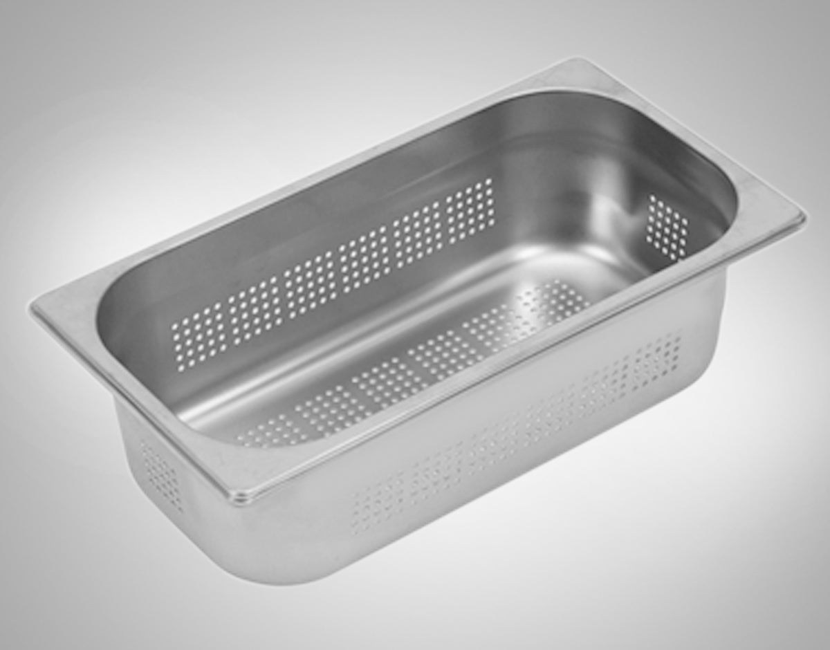 SYSTEMCERAM Einbauspüle Gastro-Behälter 1/3 100mm tief gelocht, Edelstahl,   838