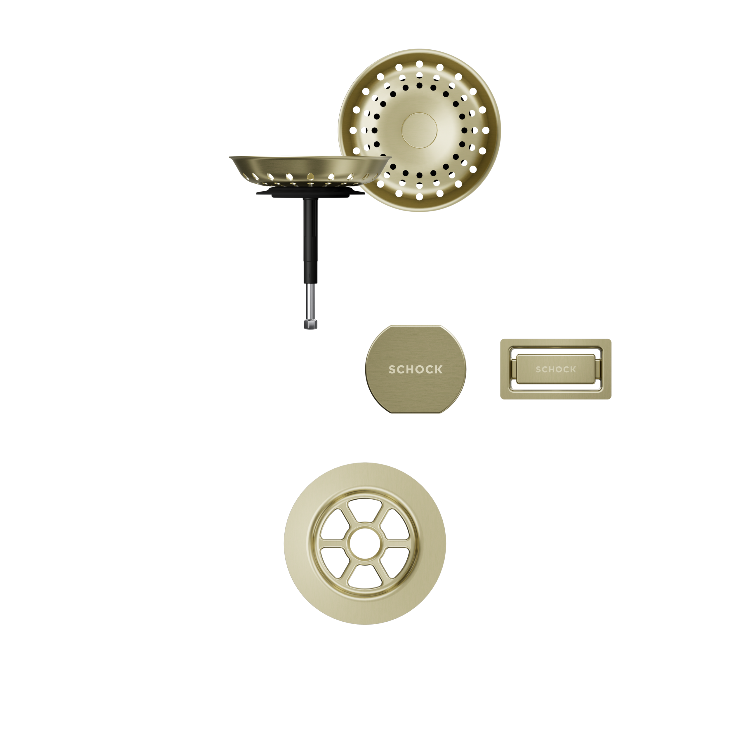 SCHOCK Sichtteile in White Gold zu Ablaufgarnitur mit Drehexcenter White Gold 400051WGO