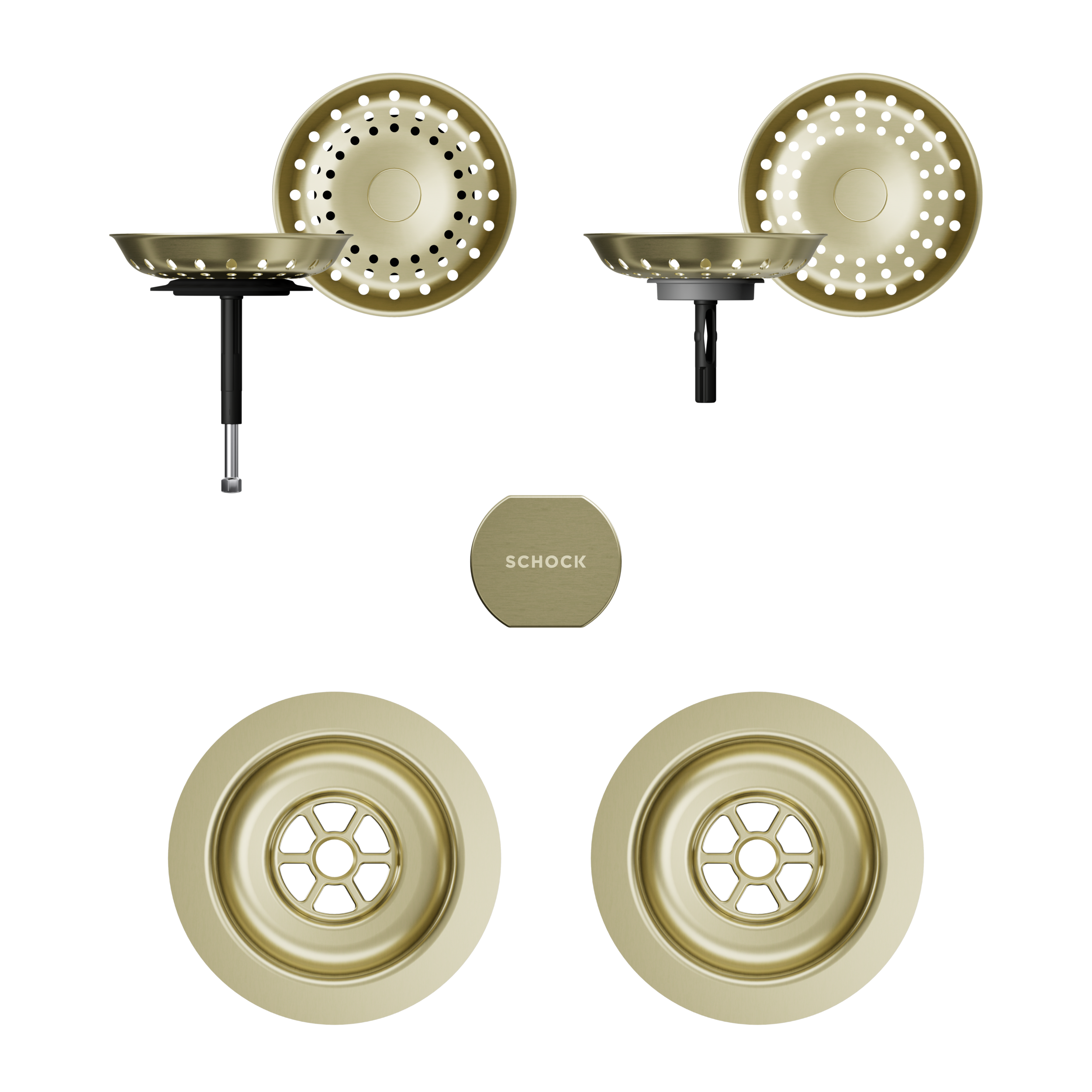 SCHOCK Sichtteile in White Gold zu Ablaufgarnitur mit Drehexcenter White Gold 400059WGO