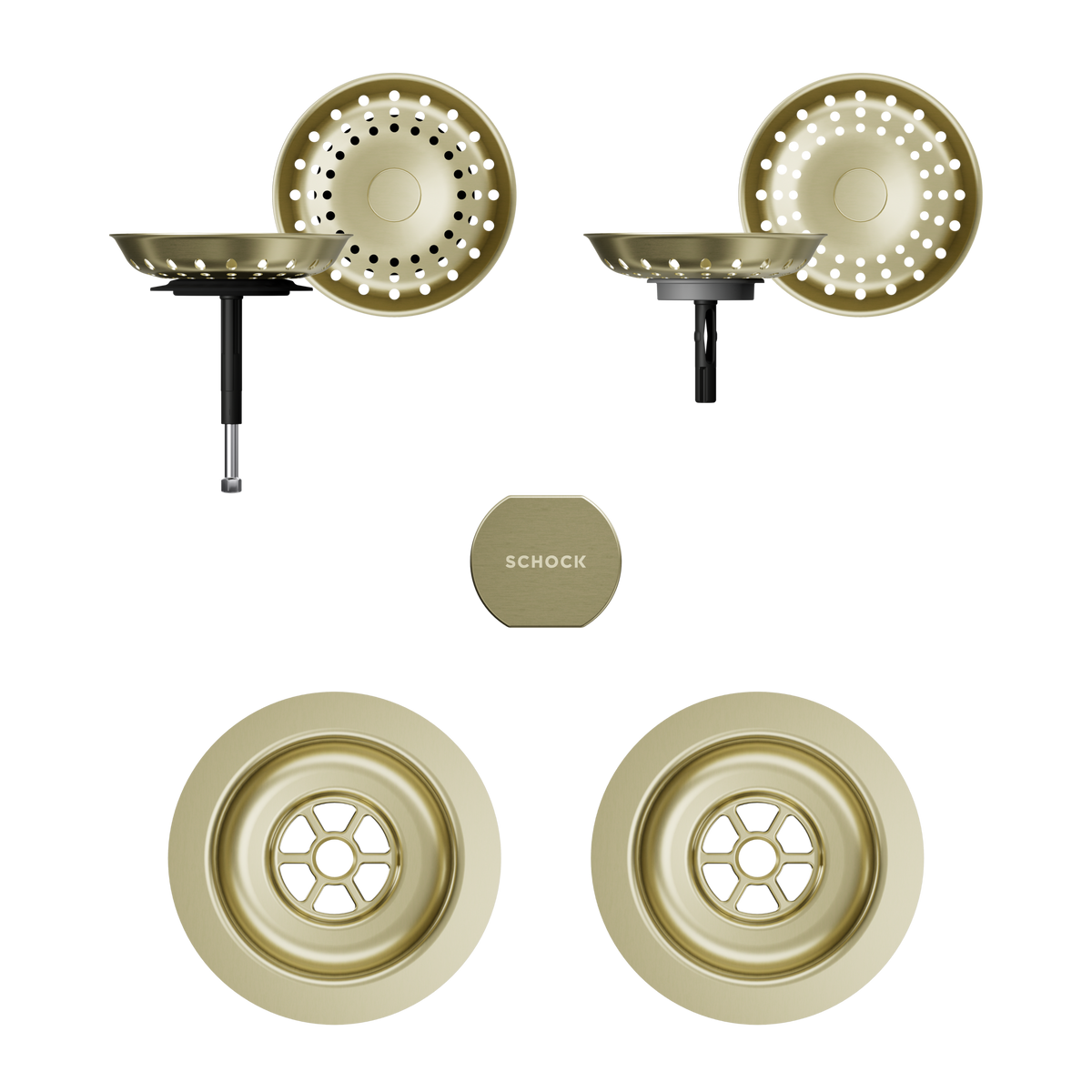 SCHOCK Sichtteile in White Gold zu Ablaufgarnitur mit Drehexcenter White Gold 400059WGO