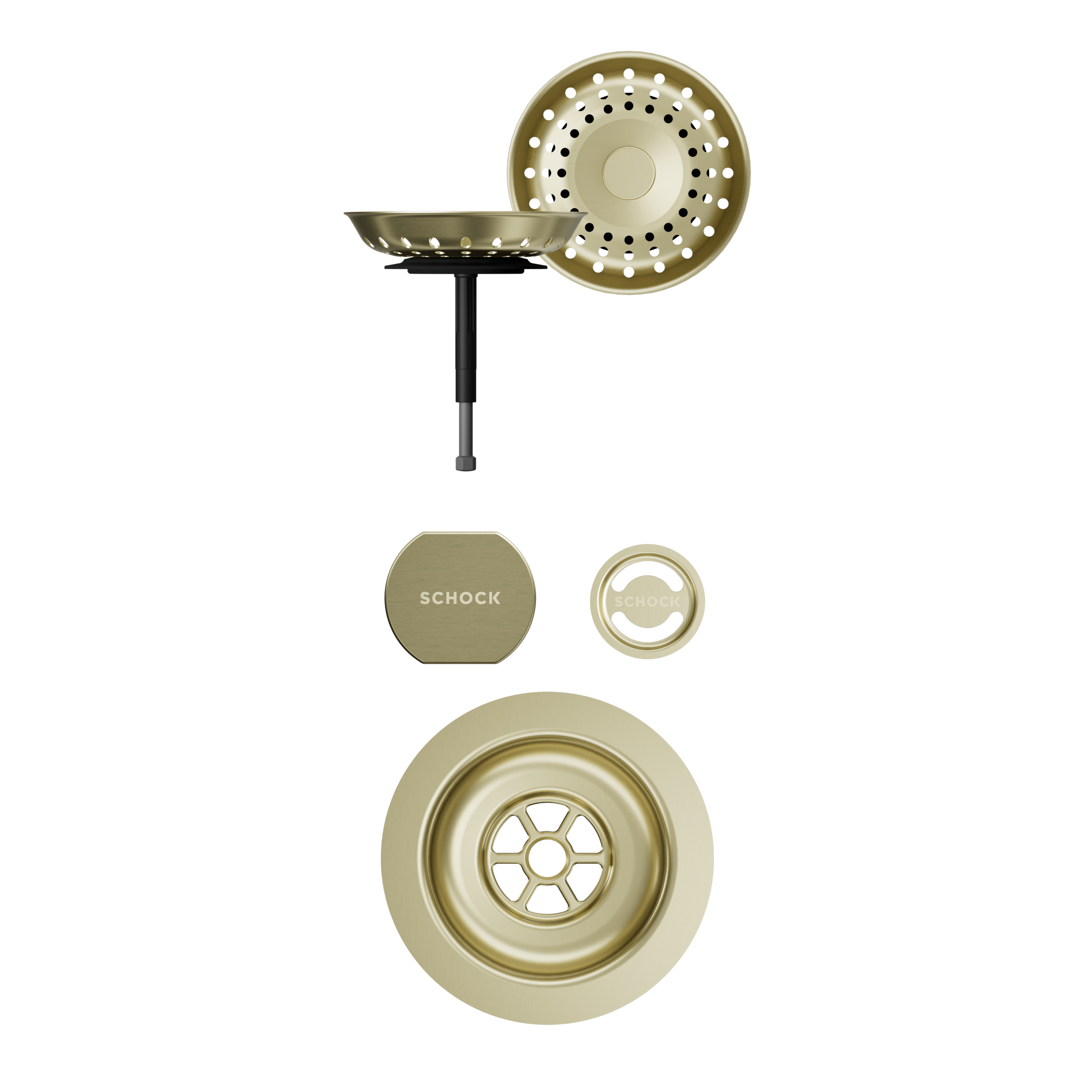 SCHOCK Sichtteile in White Gold zu Ablaufgarnitur mit Drehexcenter White Gold 400061WGO