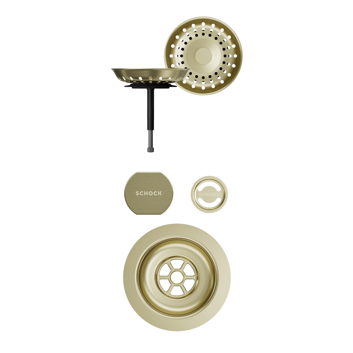 SCHOCK Sichtteile in White Gold zu Ablaufgarnitur mit Drehexcenter White Gold 400061WGO