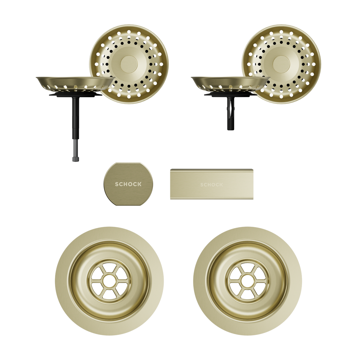 SCHOCK Sichtteile in White Gold zu Ablaufgarnitur mit Drehexcenter White Gold 400067WGO