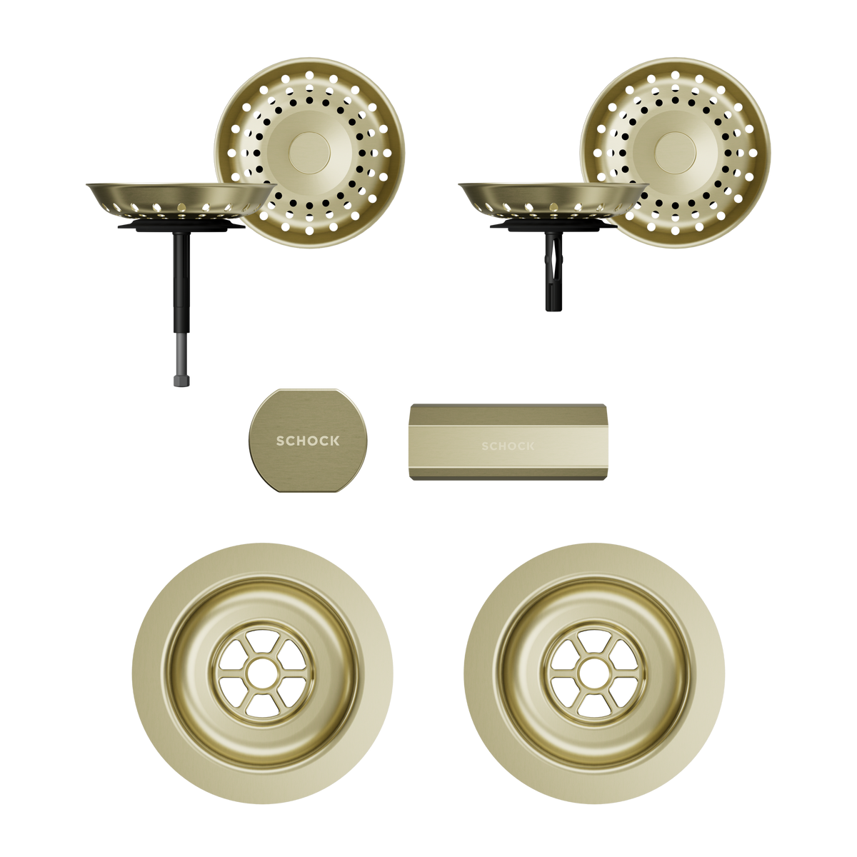 SCHOCK Sichtteile in White Gold zu Ablaufgarnitur mit Drehexcenter White Gold 400071WGO