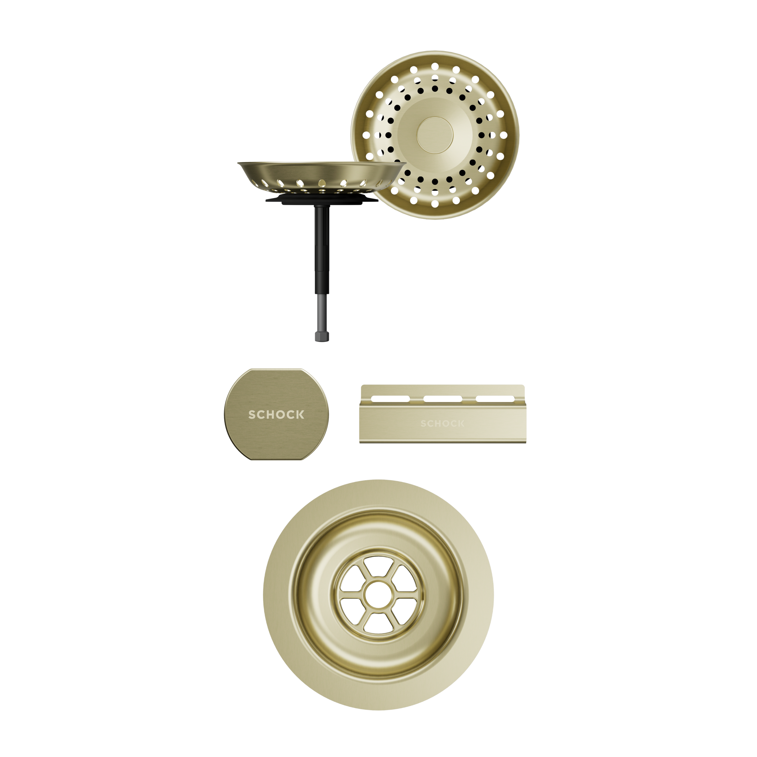 SCHOCK Sichtteile in White Gold zu Ablaufgarnitur mit Drehexcenter White Gold 400077WGO