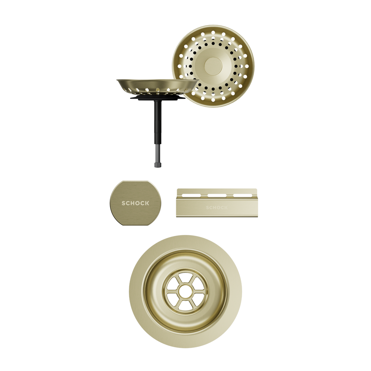 SCHOCK Sichtteile in White Gold zu Ablaufgarnitur mit Drehexcenter White Gold 400077WGO