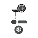 SCHOCK Sichtteile in Gunmetal brushed zu Ablaufgarnitur mit Drehexcenter Gunmetal brushed 400079GUB