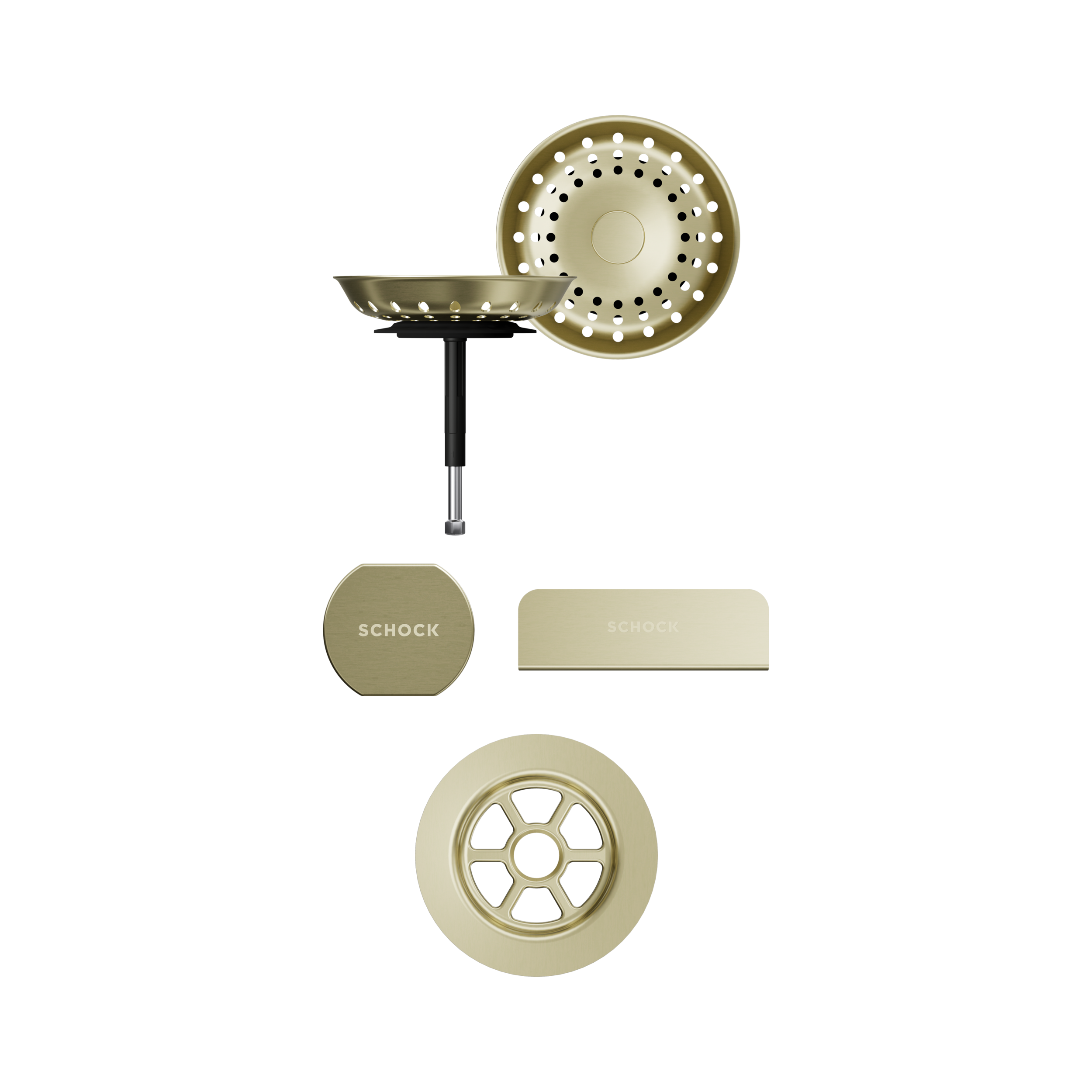 SCHOCK Sichtteile in White Gold zu Ablaufgarnitur mit Drehexcenter White Gold 400079WGO