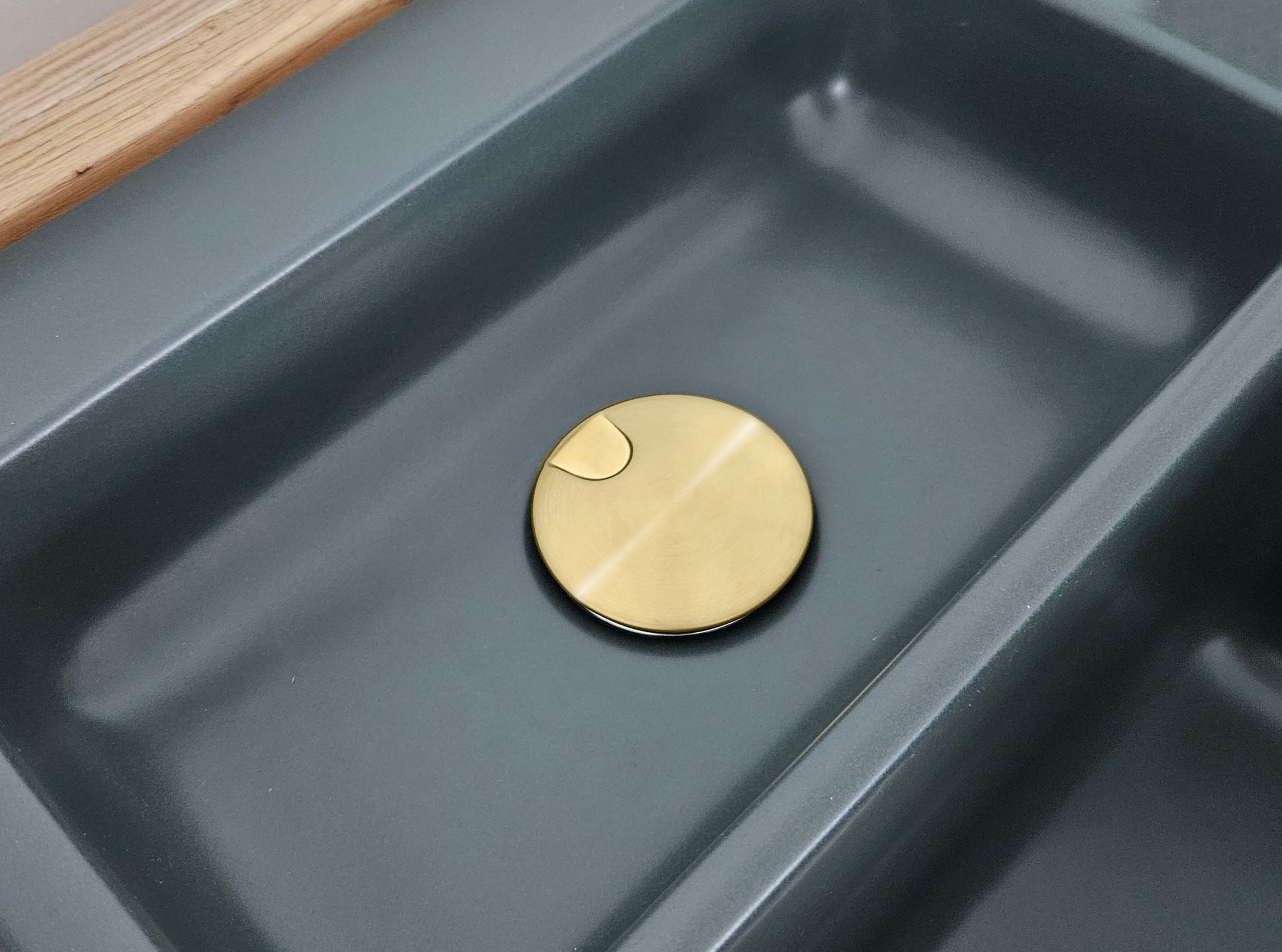 SYSTEMCERAM Einbauspüle Sink Cover Gold kleiner Ablauf   50019