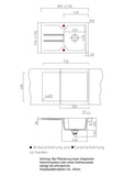 SYSTEMCERAM Einbauspüle Solva 80 Fango 23 inkl. Excenterbetätigung, für 50 cm Schrankbreite, Einbauspüle reversibel Auflage reversibel 50220223