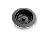 SYSTEMCERAM Einbauspüle Siebkorbventil Kunststoff Nylon black m. Handbet. Ø 115 mm   50778