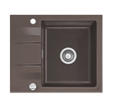 SYSTEMCERAM Einbauspüle Genea 60 F Siena 65 inkl. Handbetätigung, für 50 cm Schrankbreite, Spüle zum flächenbündigen Einbau, inkl. 4 x Eckradien R 10 Auflage reversibel 55970165