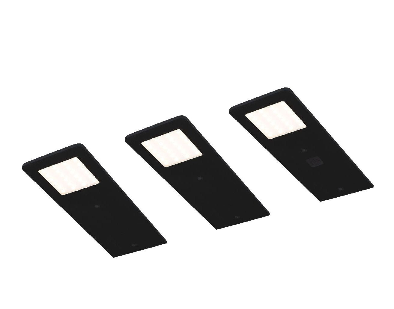 Tebü LED Rechteckleuchten-SET 6048-3_S (4000 K/schwarz) 3er Set