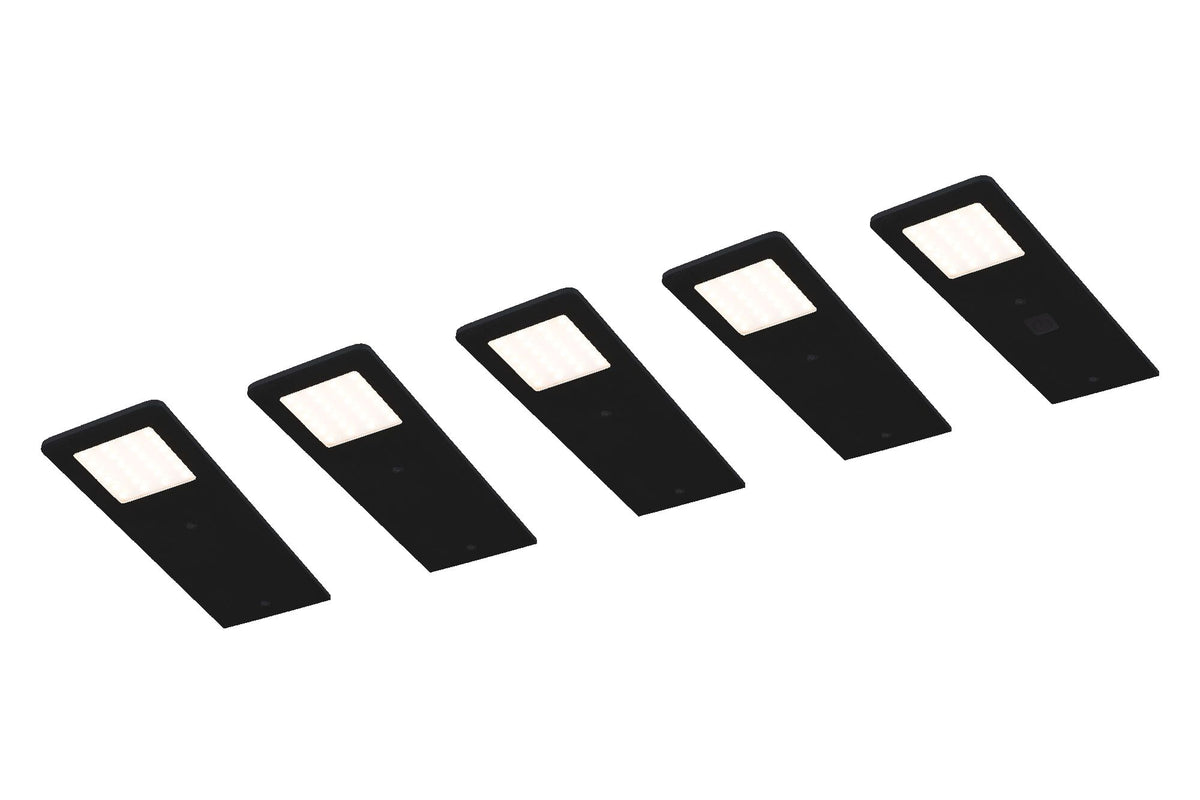 Tebü LED Rechteckleuchten-SET 6048-5_S (4000 K/schwarz) 5er Set