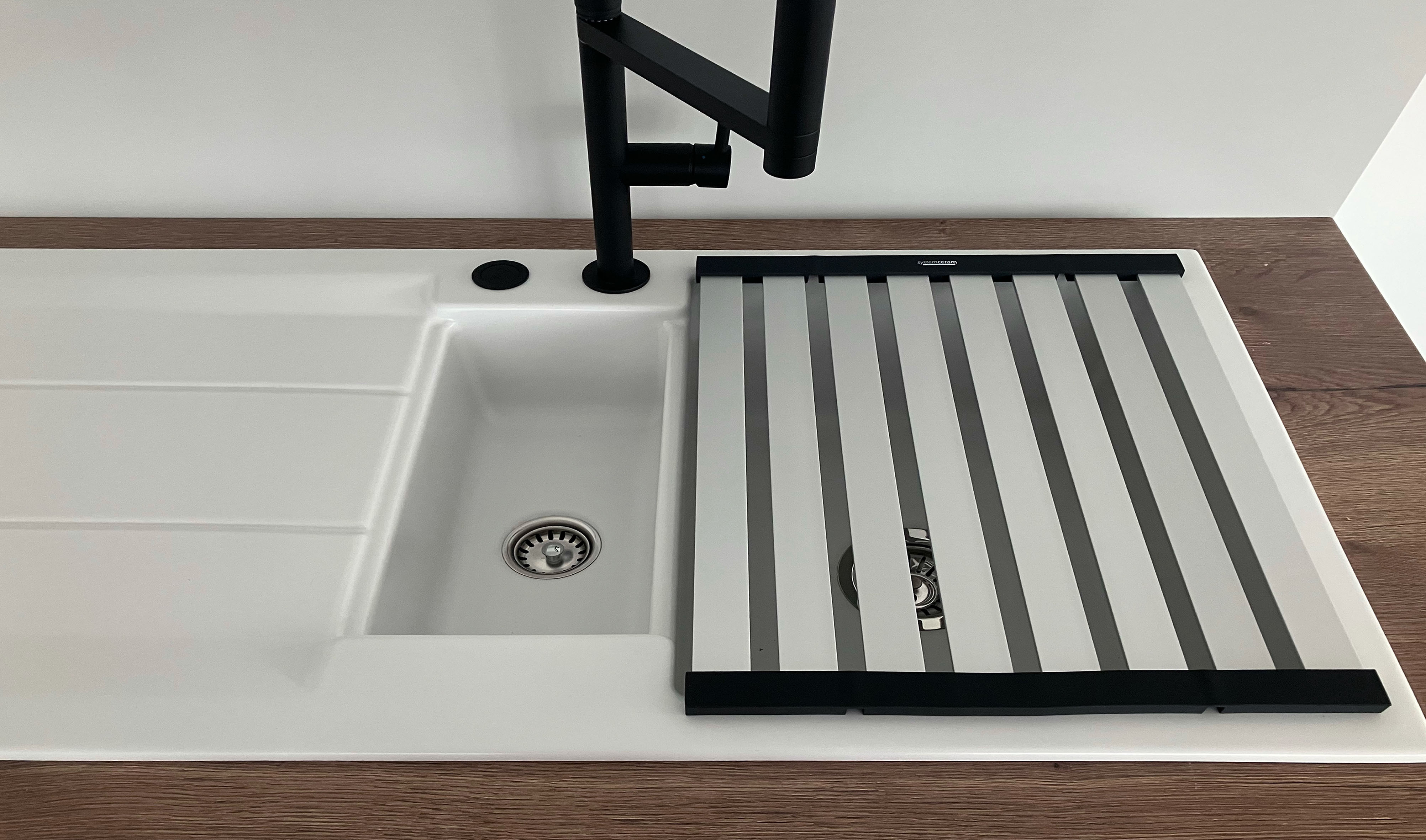 SYSTEMCERAM Einbauspüle Premium Faltmatte Edelstahl 345 x 450 mm   842