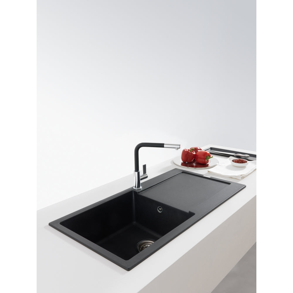 FRANKE Fragranitespüle MRG 611-97 XL Onyx Druckknopf Edelstahl 114.0477.370