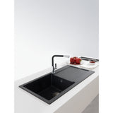 FRANKE Fragranitespüle MRG 611-97 XL Onyx Druckknopf Edelstahl 114.0477.370