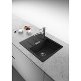 FRANKE Fragranitespüle CNG 611-62 Onyx Drehknopf Edelstahl 114.0681.426