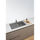 FRANKE Fragranitespüle CNG 611-86 Steingrau Drehknopf Edelstahl 114.0682.459