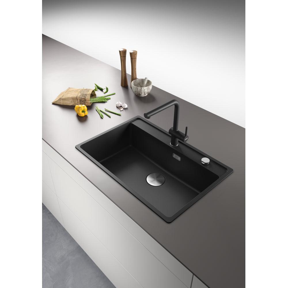 FRANKE Fragranitebecken MRG 610-72 A BlackMatt Druckknopf Edelstahl 114.0658.305