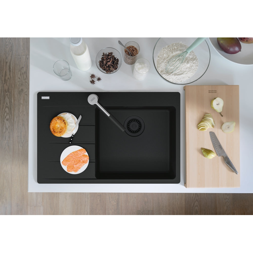 FRANKE Fragranitespüle CNG 611-78 A Black Matt Drehknopf 114.0658.593