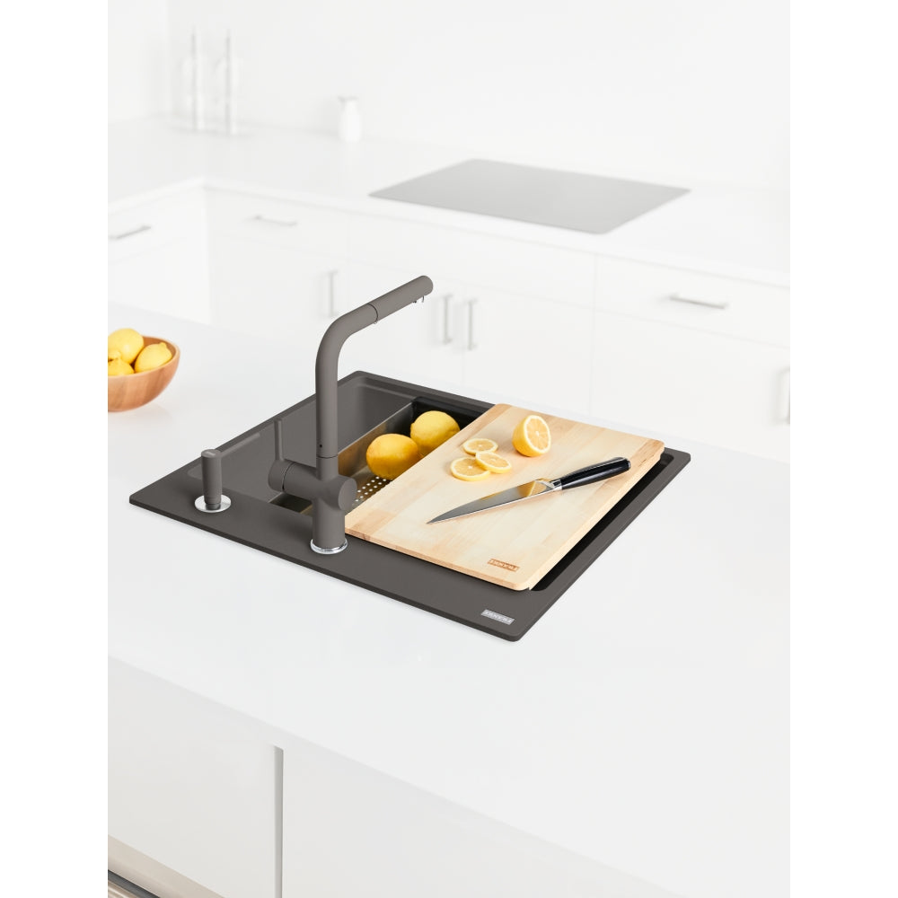 FRANKE Fragranitebecken MRG 610-60 C Steingrau Handbetätigung 114.0729.486