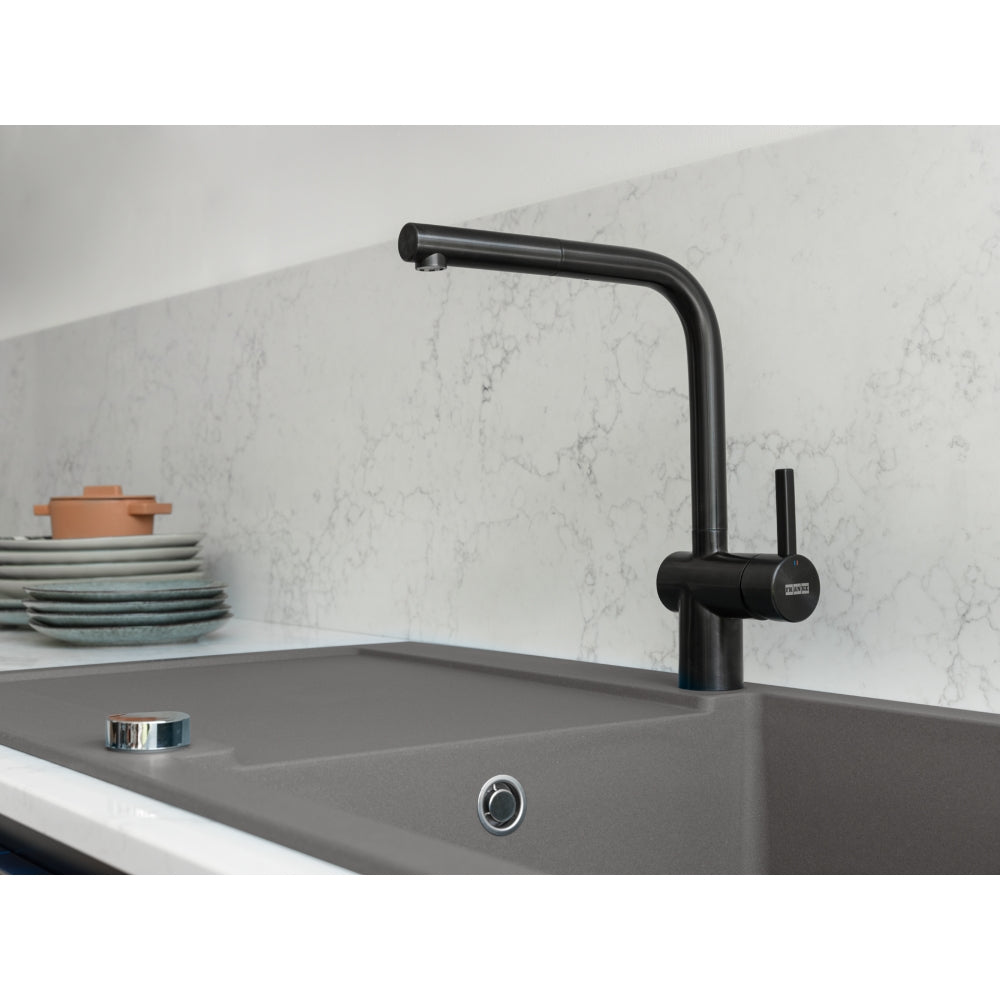 FRANKE Atlas Neo L Zugauslauf Industrial black Seitenbedien. 115.0550.427