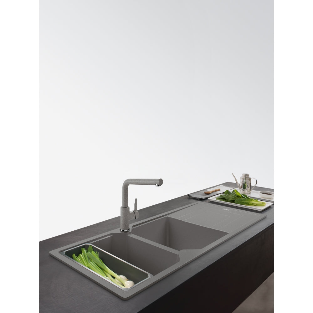 FRANKE Urban L Zugauslauf Steingrau Seitenbedienung 115.0595.089
