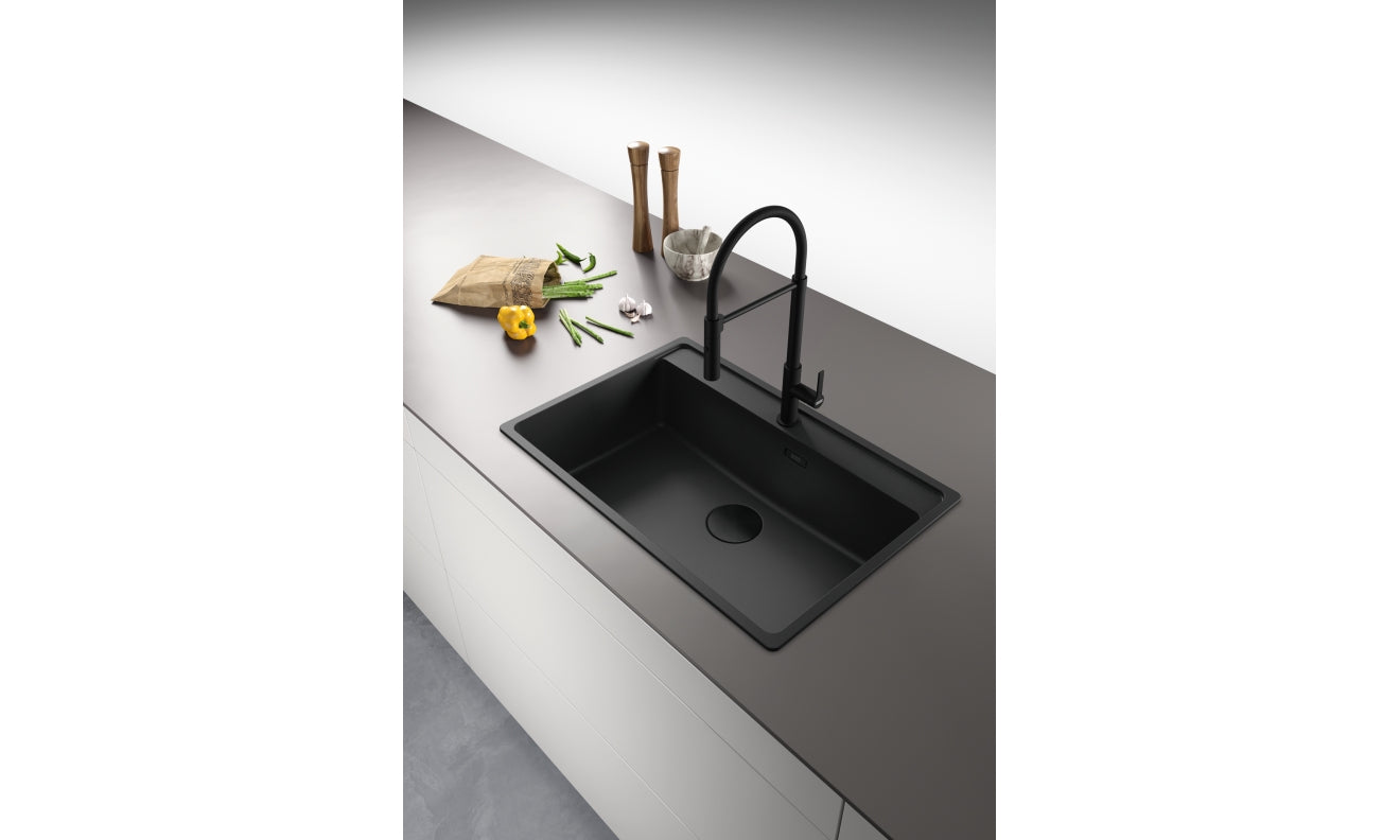 FRANKE Maris Slim Semi-Pro Black Matt Brause Seitenbedienung 115.0728.396