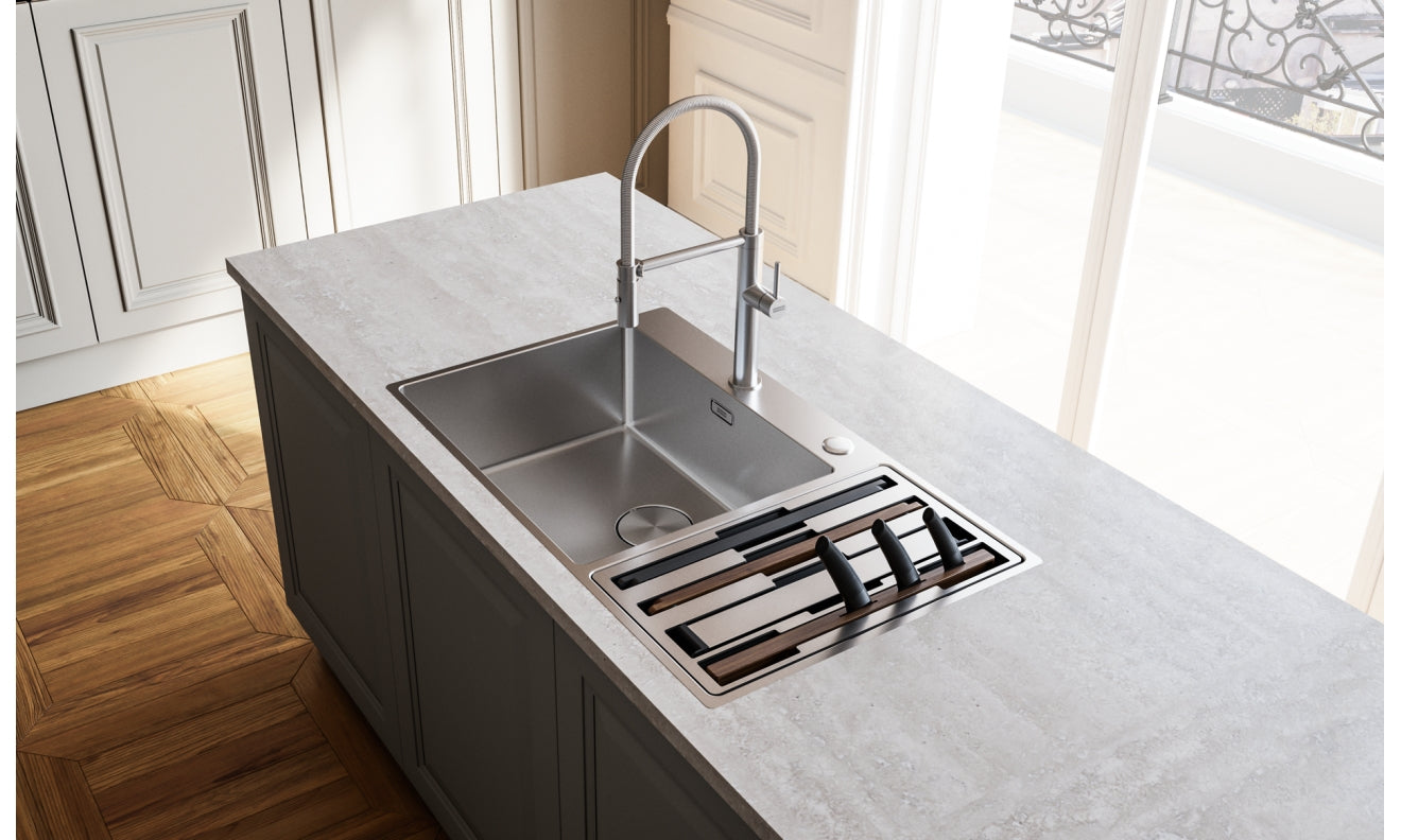 FRANKE Pescara Semi-Pro Edelstahl Auszugsbrause Edelstahl PVD 115.0741.700