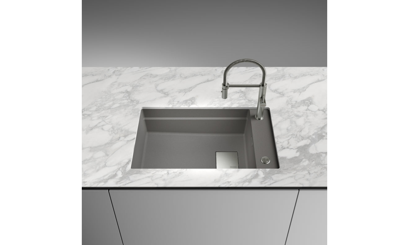 FRANKE Becken KNG 110-62 Steingrau Druckknopf Edelstahl + Zubehör 125.0747.715