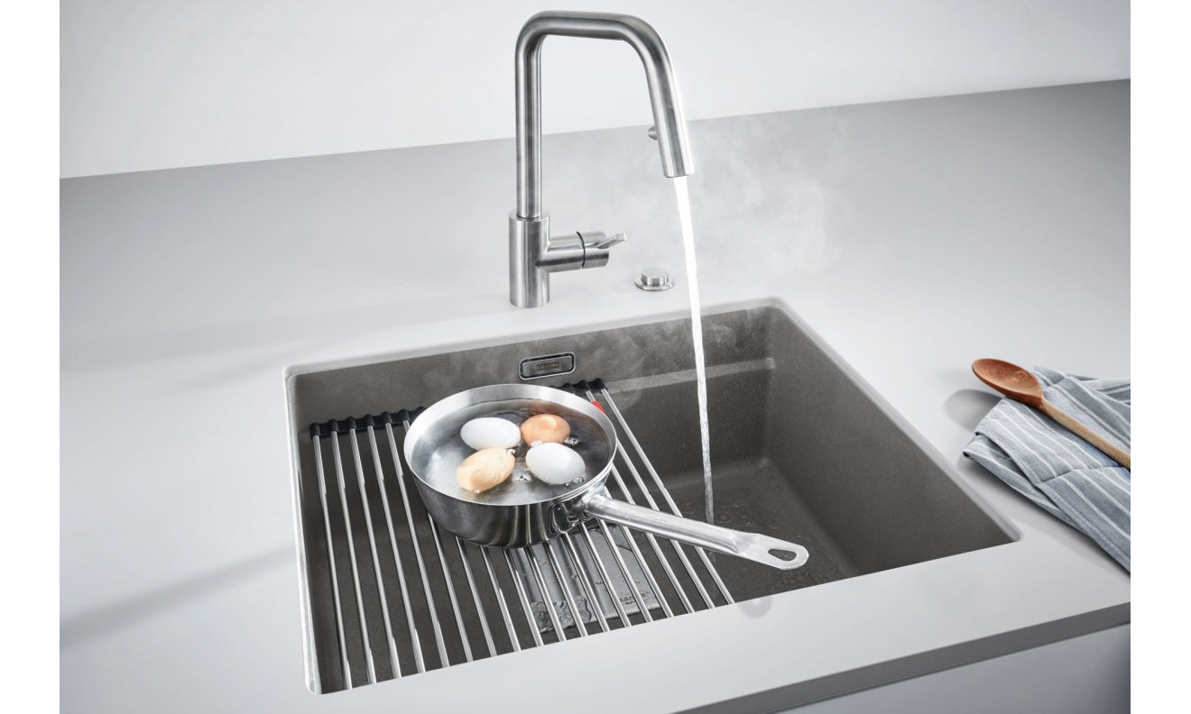 FRANKE Becken KNG 110-52 Steingrau Druckknopf Edelstahl + Zubehör 125.0747.711