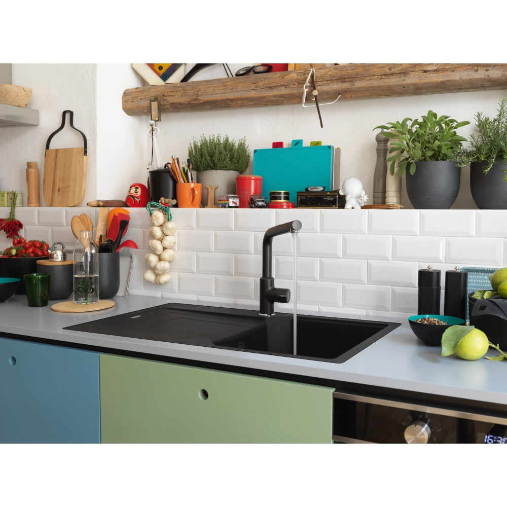 FRANKE Fragranitespüle UBG 211-78 Black Matt Drehknopf 135.0729.495