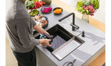 FRANKE Becken KNG 110-52 Matt Black Druckknopf Edelstahl + Zubehör 125.0747.716
