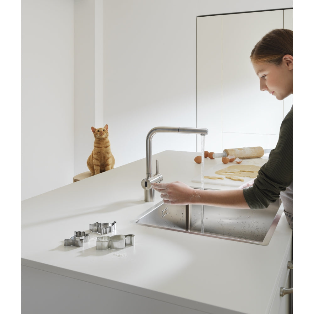 FRANKE Atlas Neo Sensor L Zugauslauf Edelstahl Seitenbedienung 115.0625.523