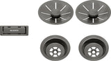 Ab- u. Überlaufset satin dark steel InFino metallische Oberfläche für Doppelbecken satin dark steel 206901