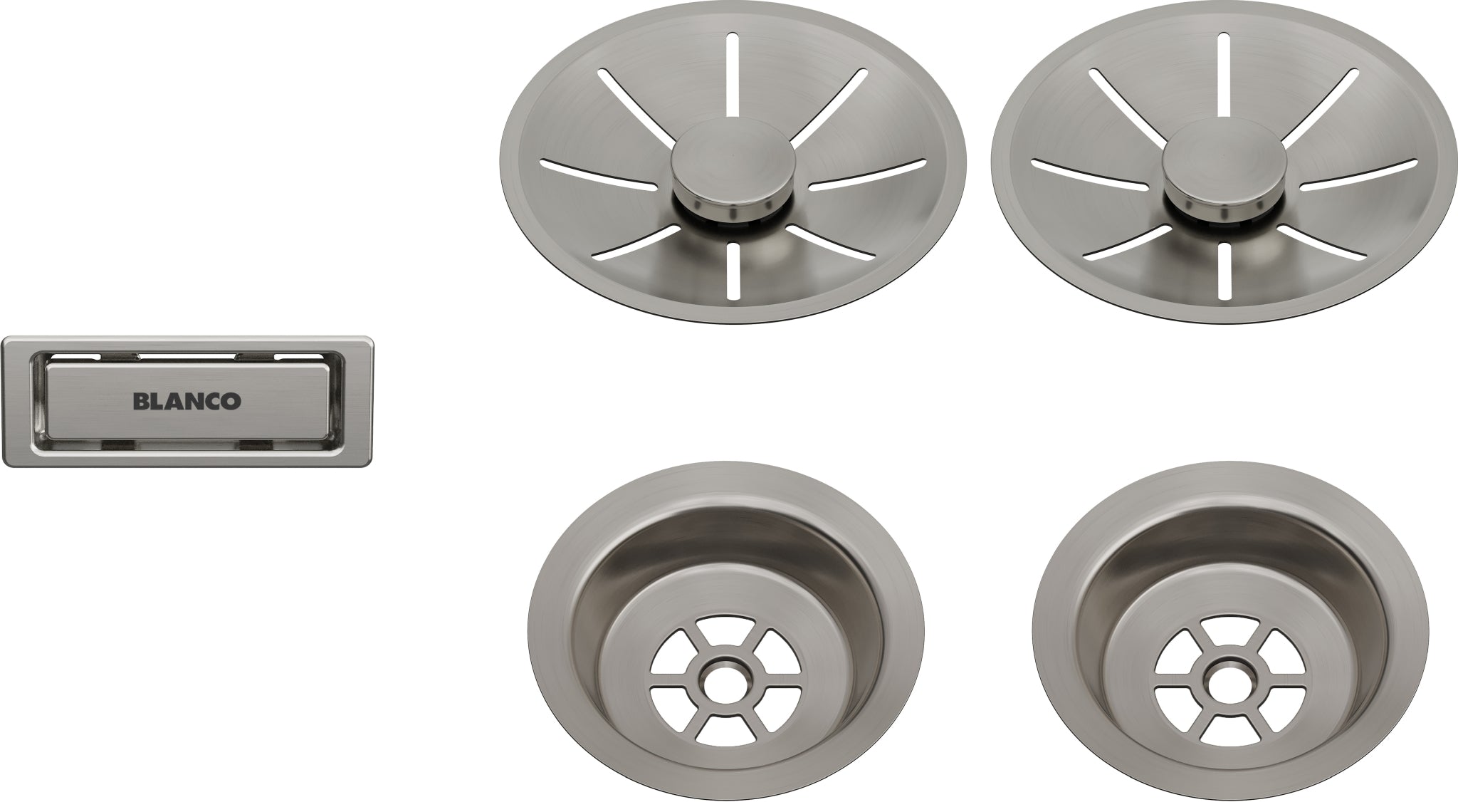 Ab- u. Überlaufset satin platinum InFino metallische Oberfläche für Doppelbecken satin platinum 207410