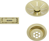 Ab- u. Überlaufset satin gold InFino metallische Oberfläche für Einzelbecken satin gold 203476