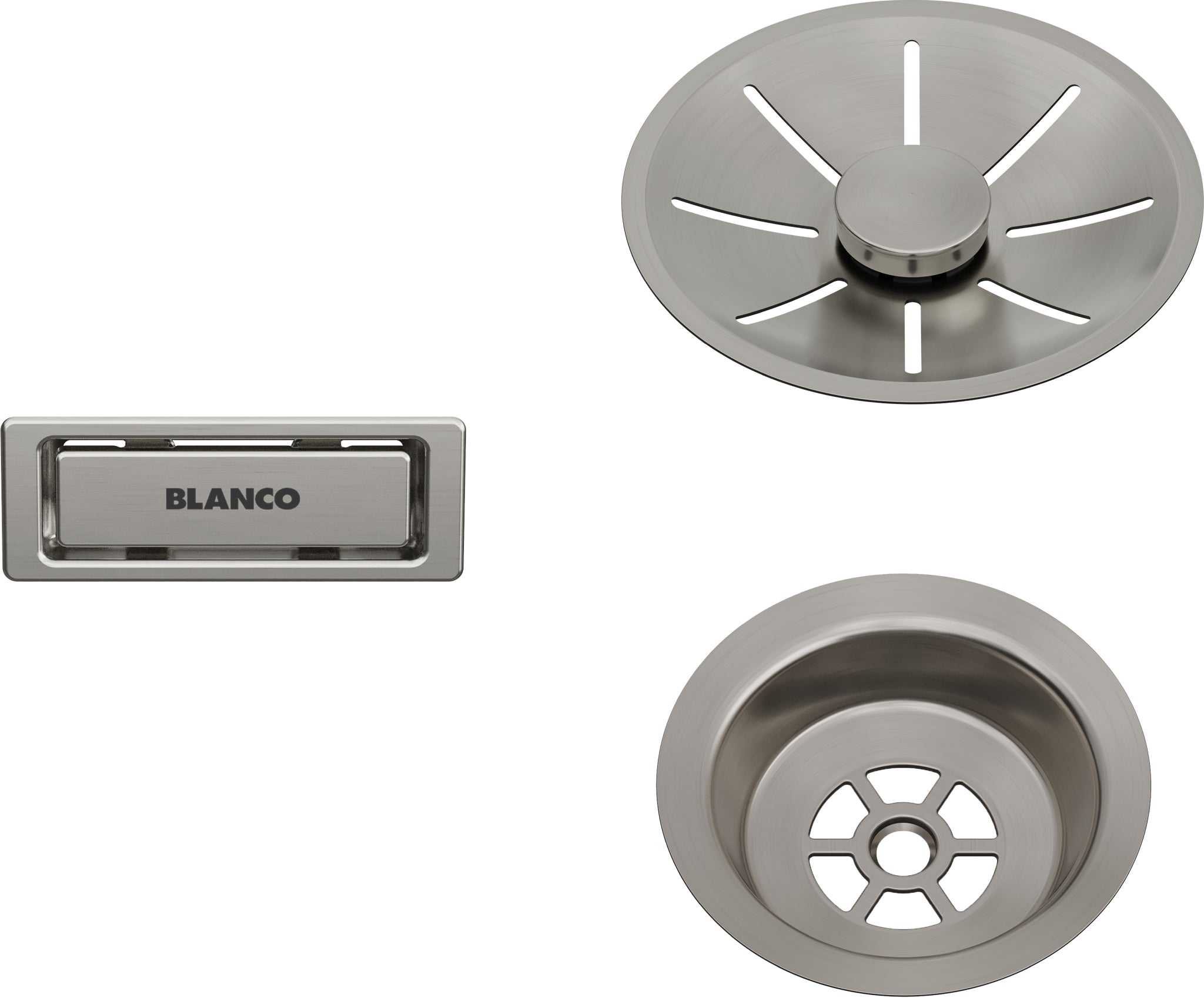 Ab- u. Überlaufset satin platinum InFino metallische Oberfläche für Einzelbecken satin platinum 207406