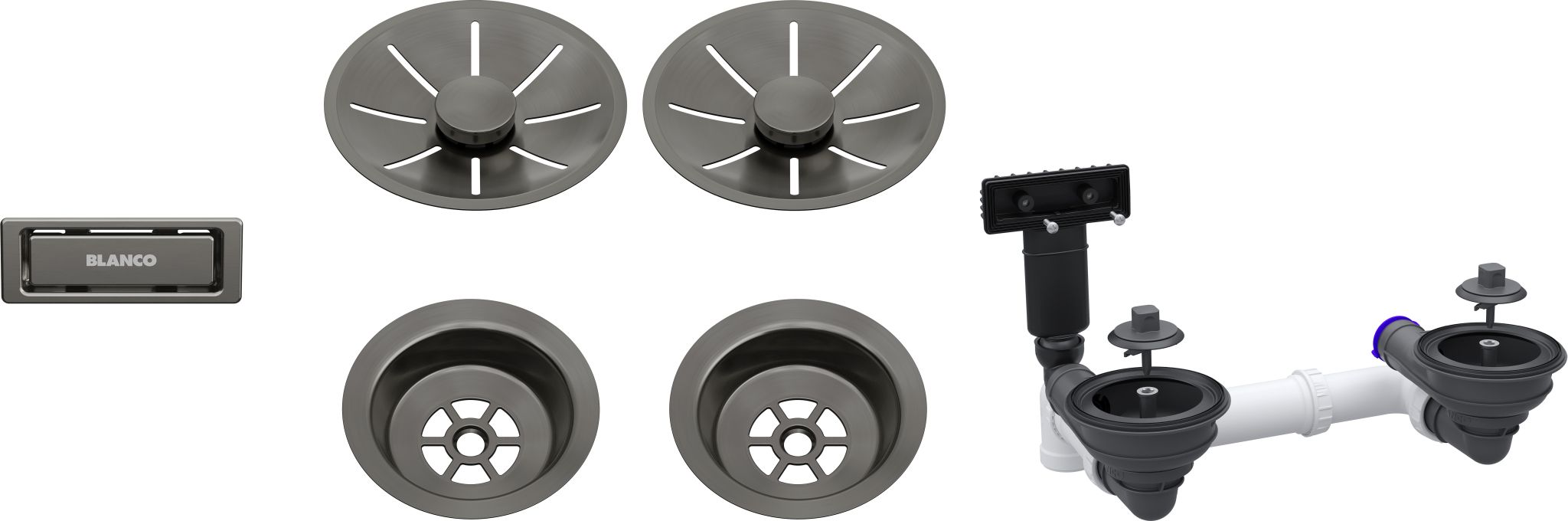 Ablg Set 2x3,5'' oAfb InFino satin dark steel 207440