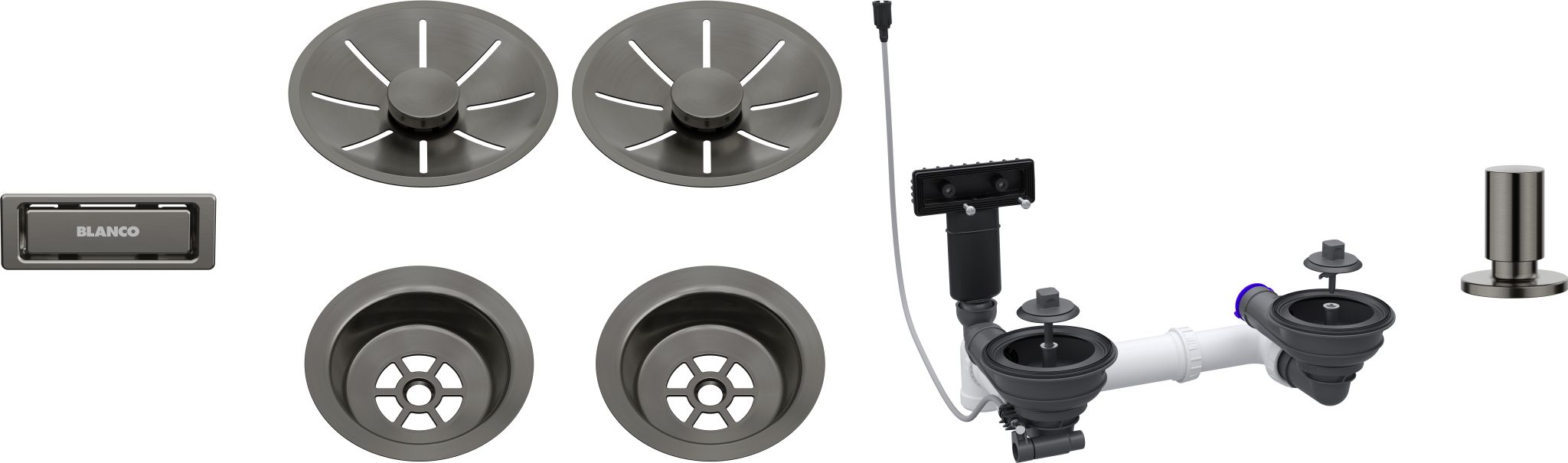Ablg Set 2x3,5'' mAfb InFino satin dark steel 207444